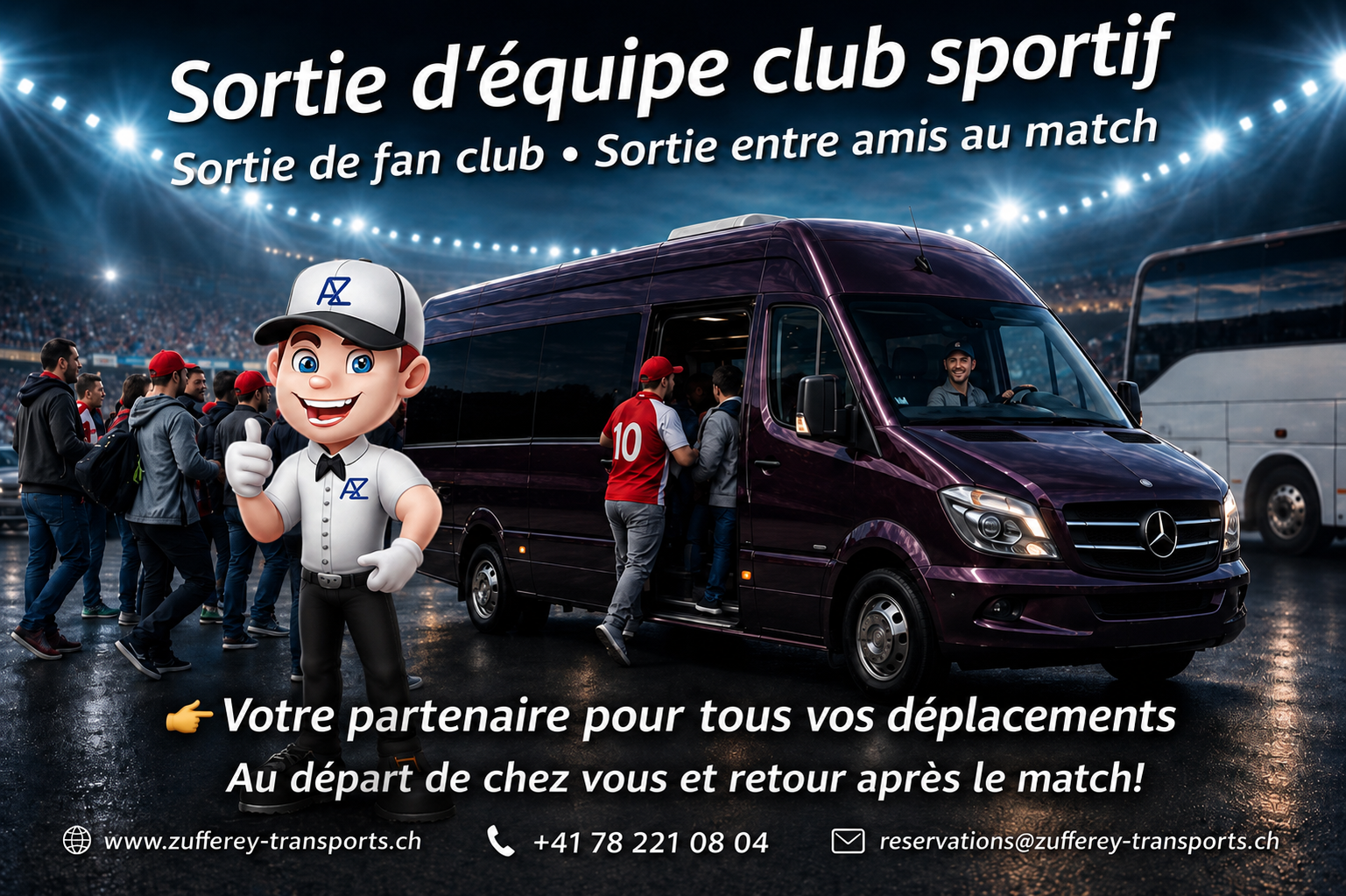Bus Navette pour Matchs & Événements Sportifs