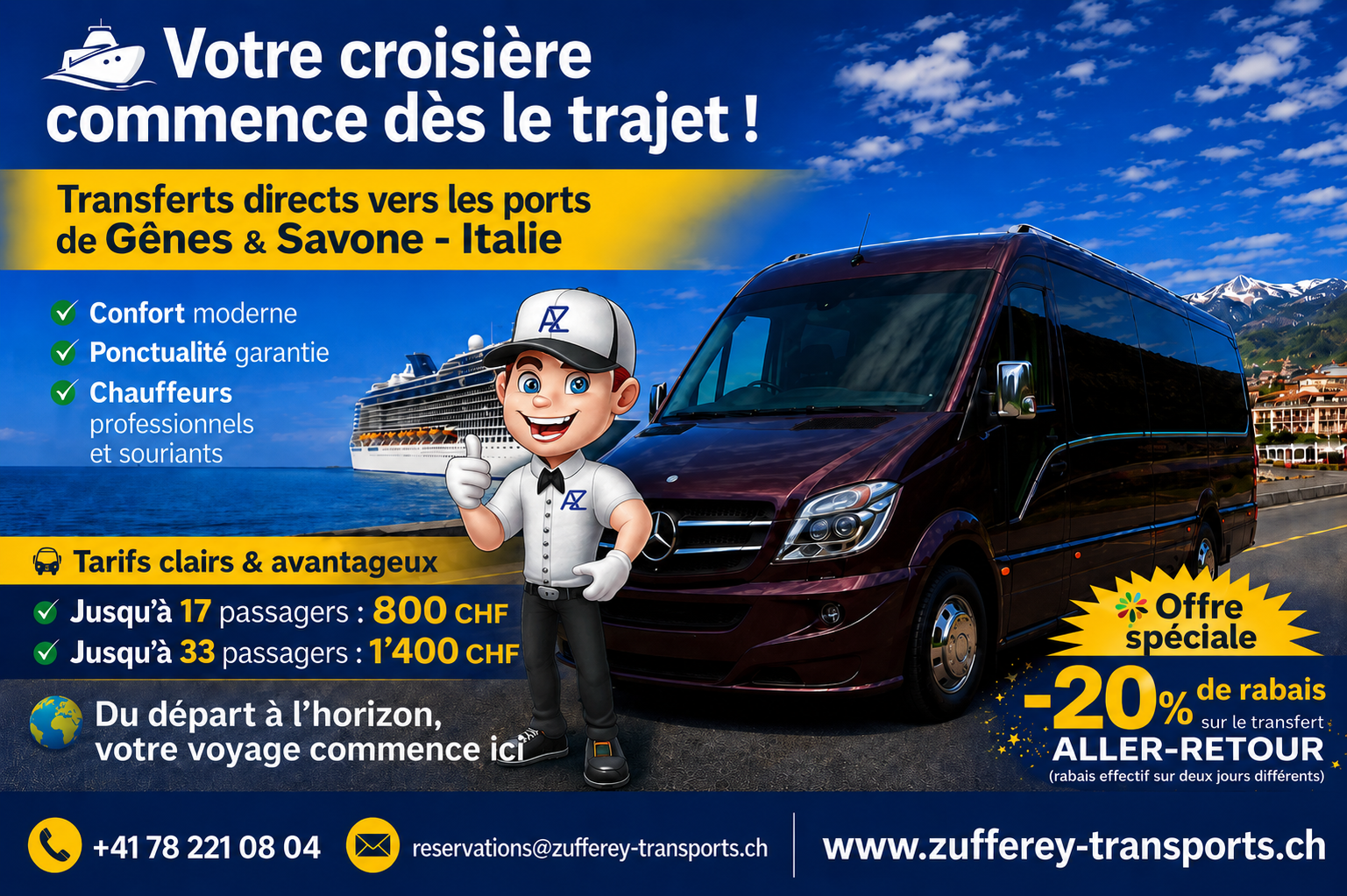 Transferts vers les Ports de Gênes & Savone – Italie